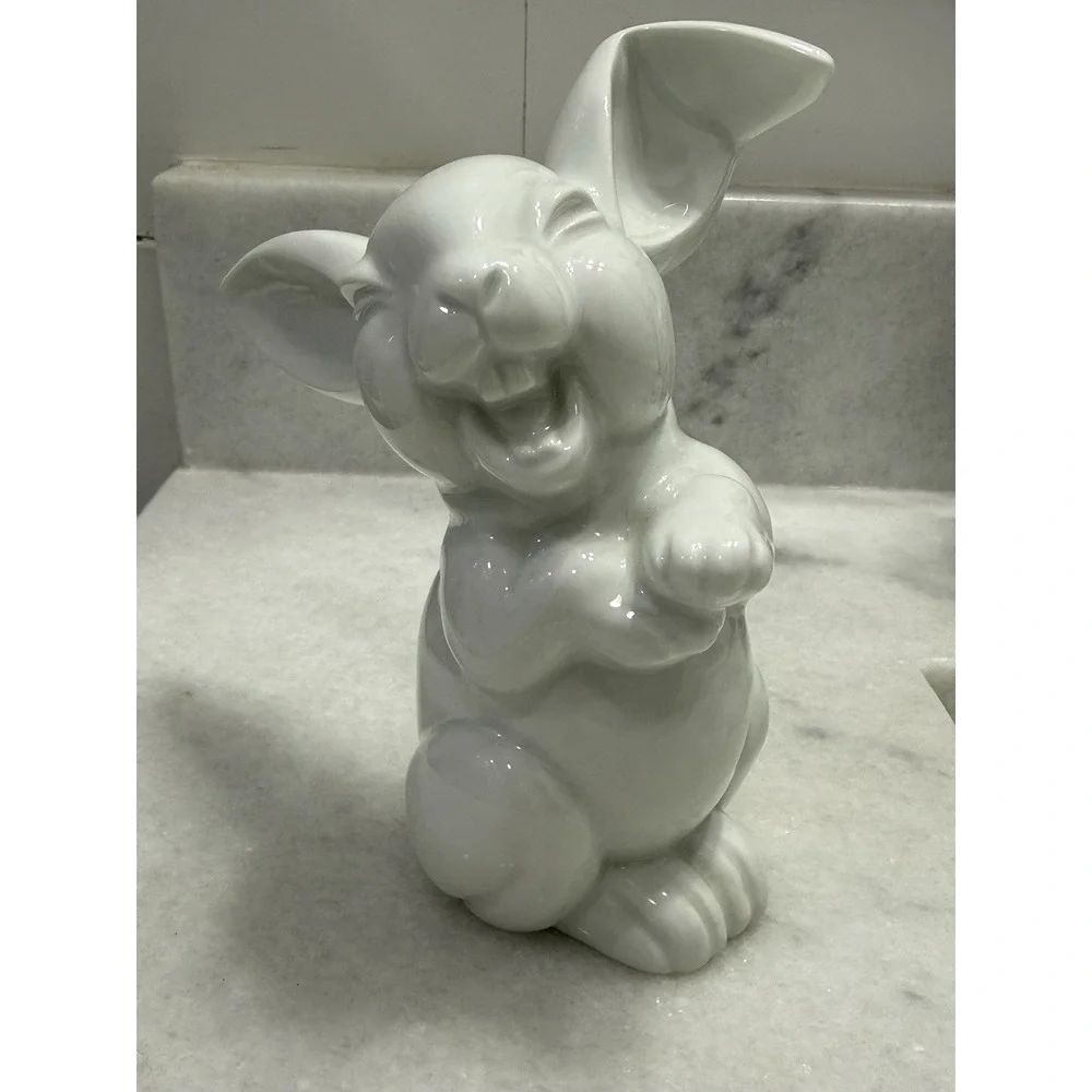 Vintage Rosenthal Germany Porcelain White Laughing Bunny Rabbit Figurine 6